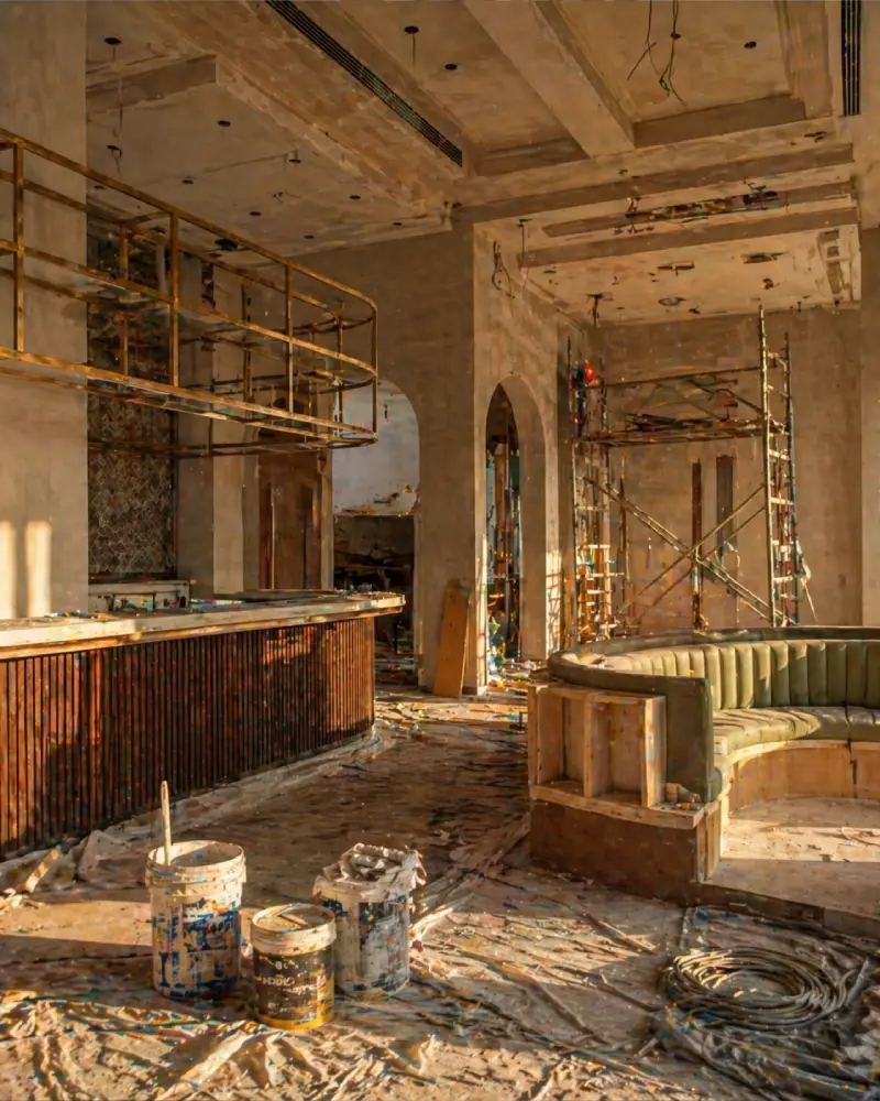 Hospitality build under construction, BloxDot project.