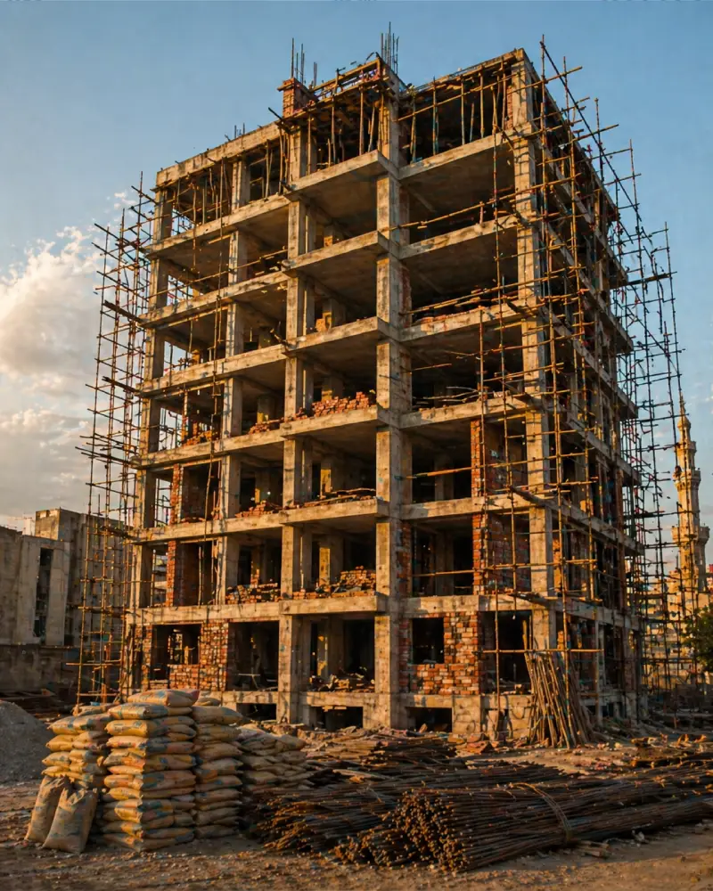 Multi-unit residential building under construction, BloxDot project.